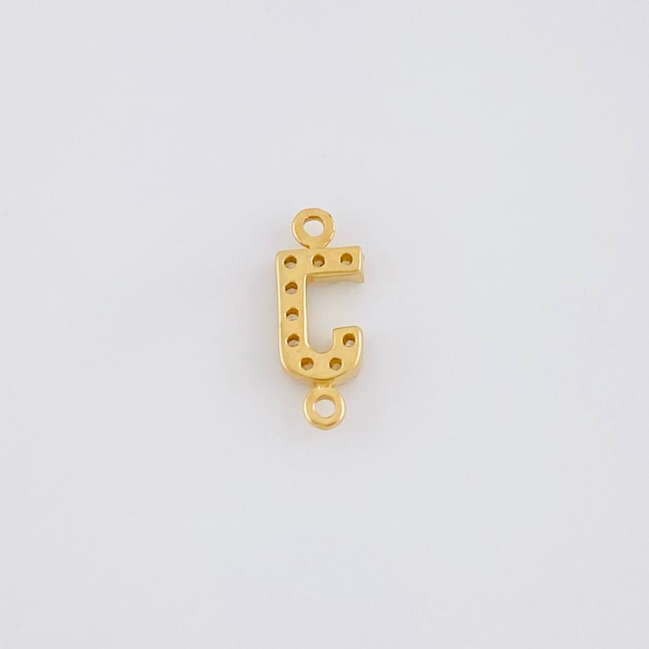 Herraje Letra J Tupida 0.4g / 1cm Oro Amarillo 18K