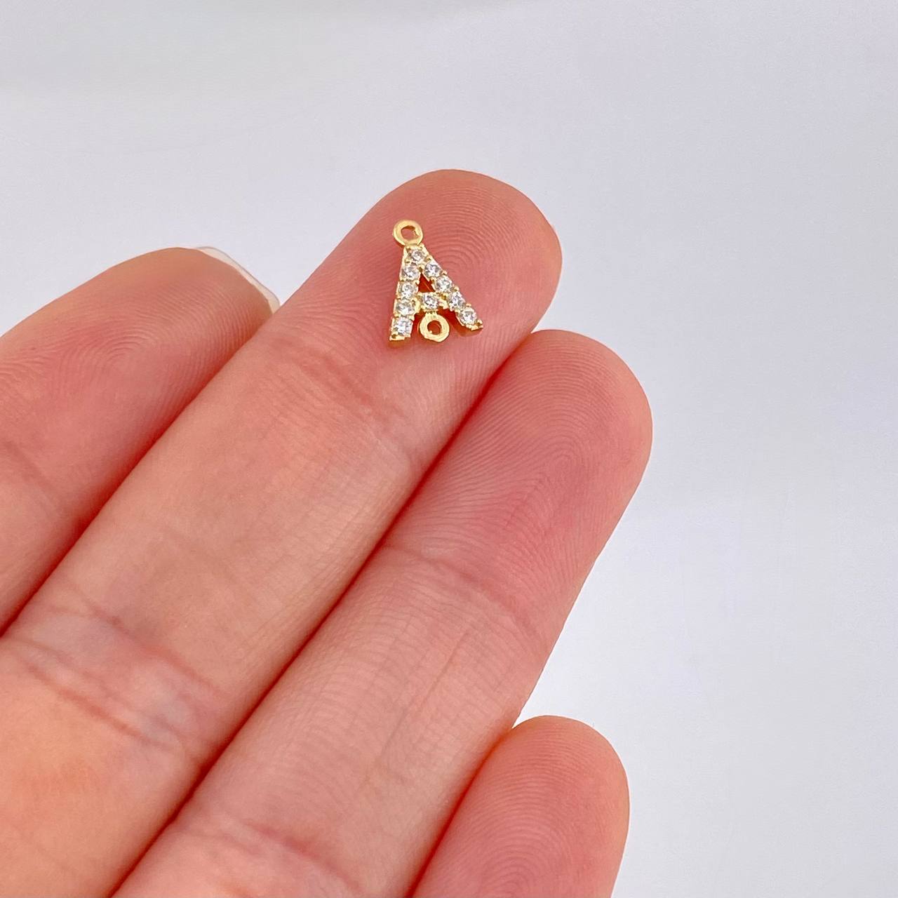 Herraje Letra A Tupida 0.45g / 0.9cm Oro Amarillo 18K