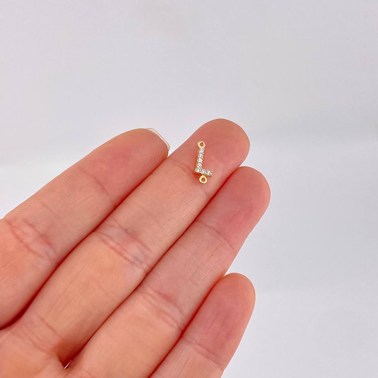 Herraje Letra L Tupida 0.45g / 1cm Oro Amarillo 18K
