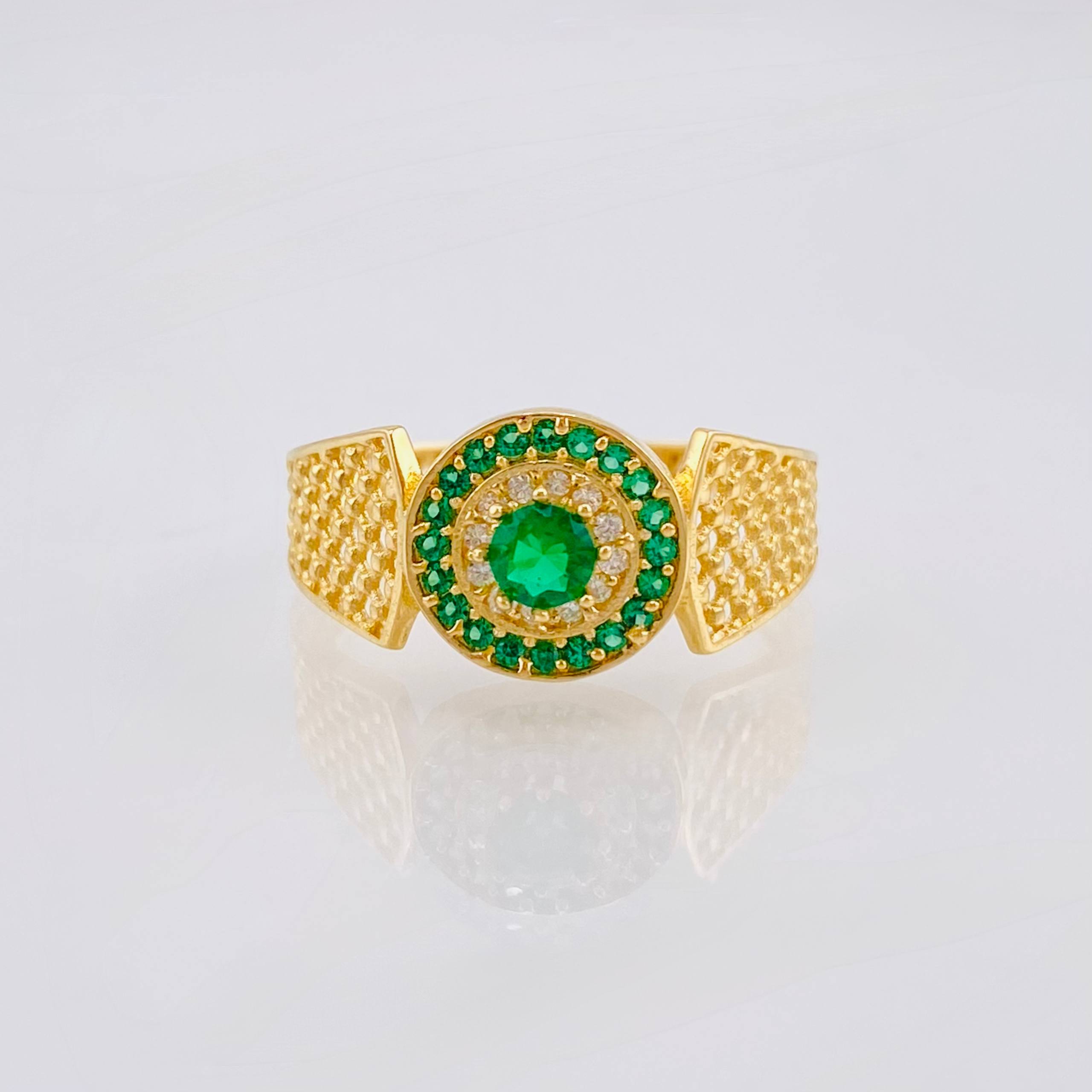Anillo Cinturón Mallado 2.3gr / T7 1/4 / Oro Amarillo 18K *