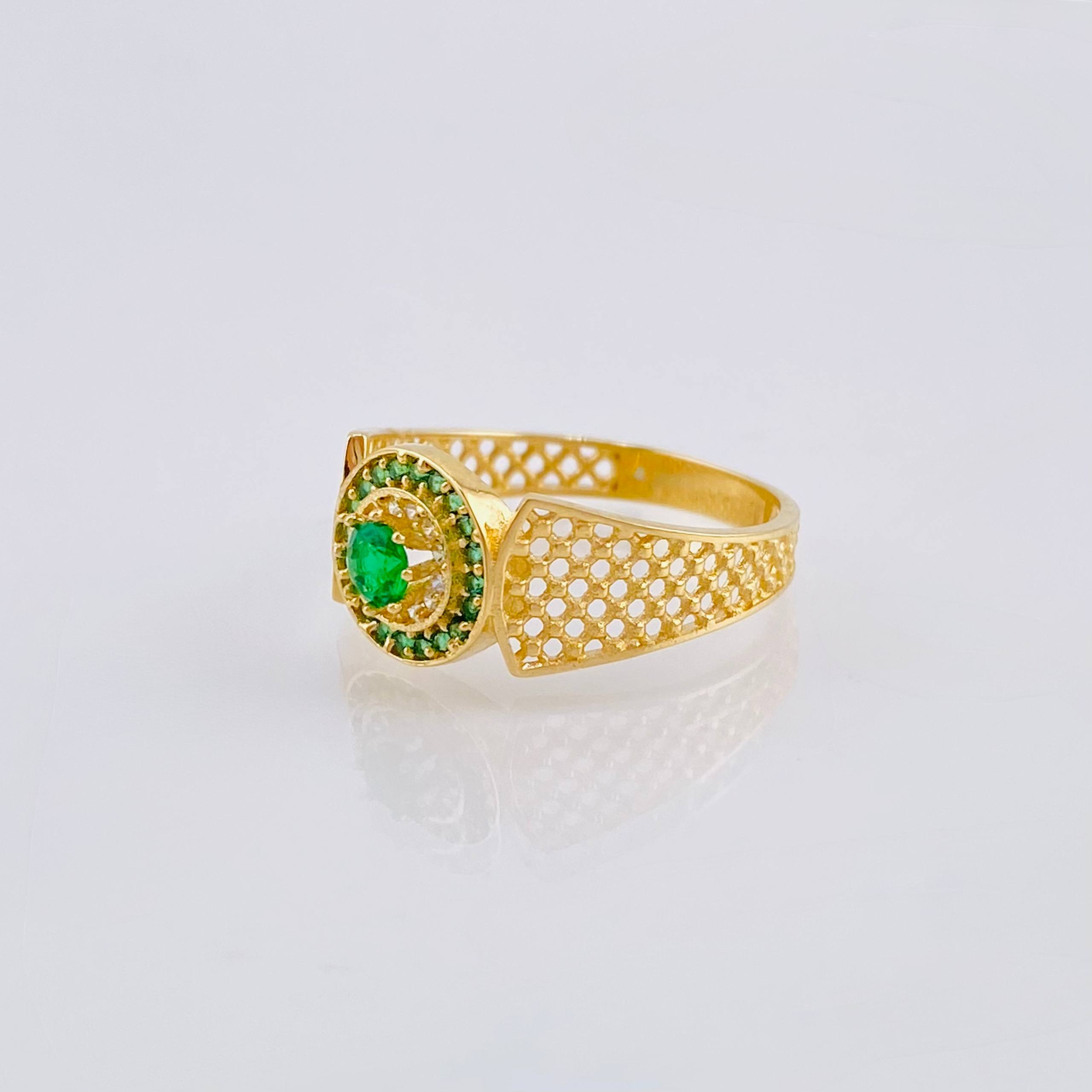 Anillo Cinturón Mallado 2.3gr / T7 1/4 / Oro Amarillo 18K *