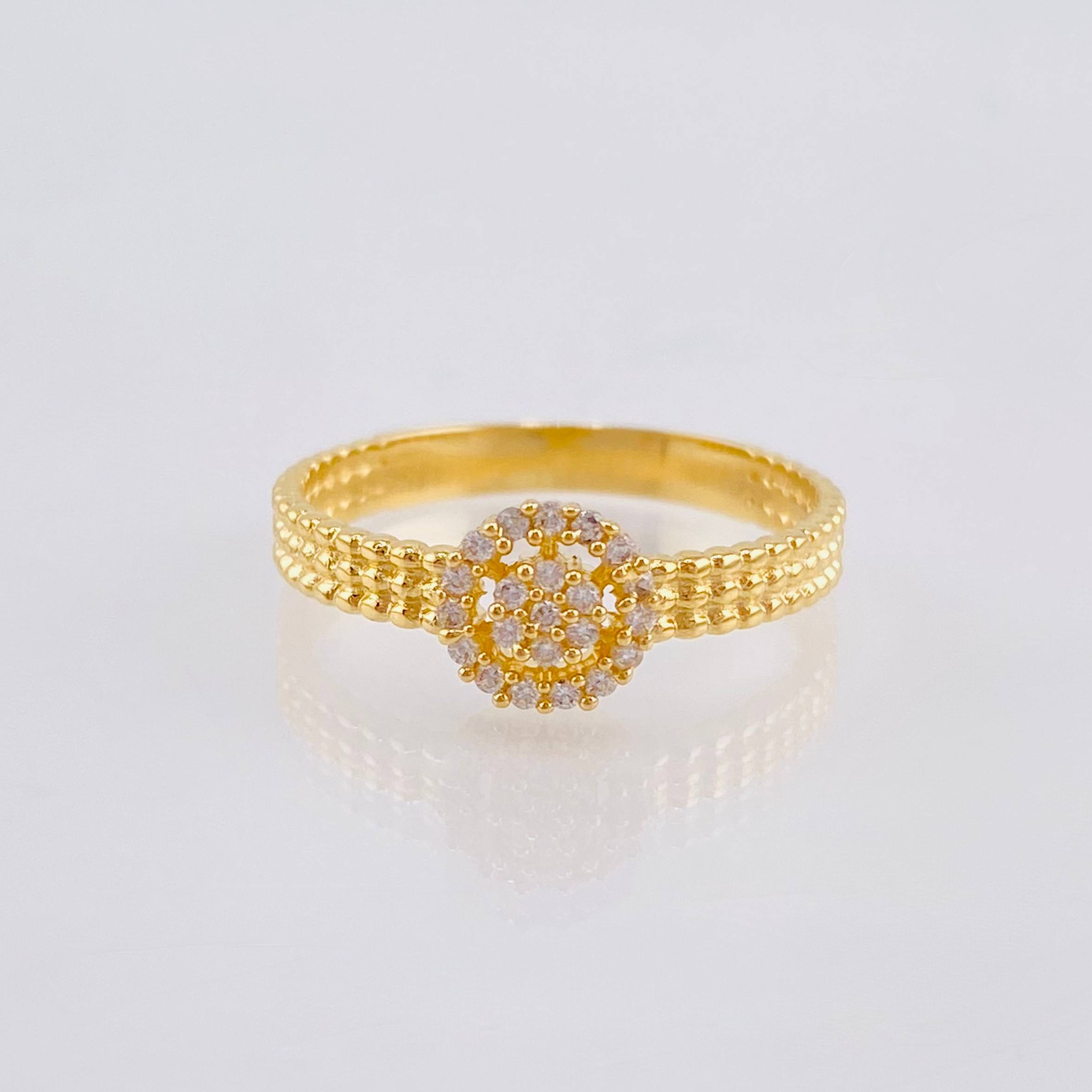 Anillo Circulo Burbujeante 2.2gr / T7 3/4 / Oro Amarillo 18K *