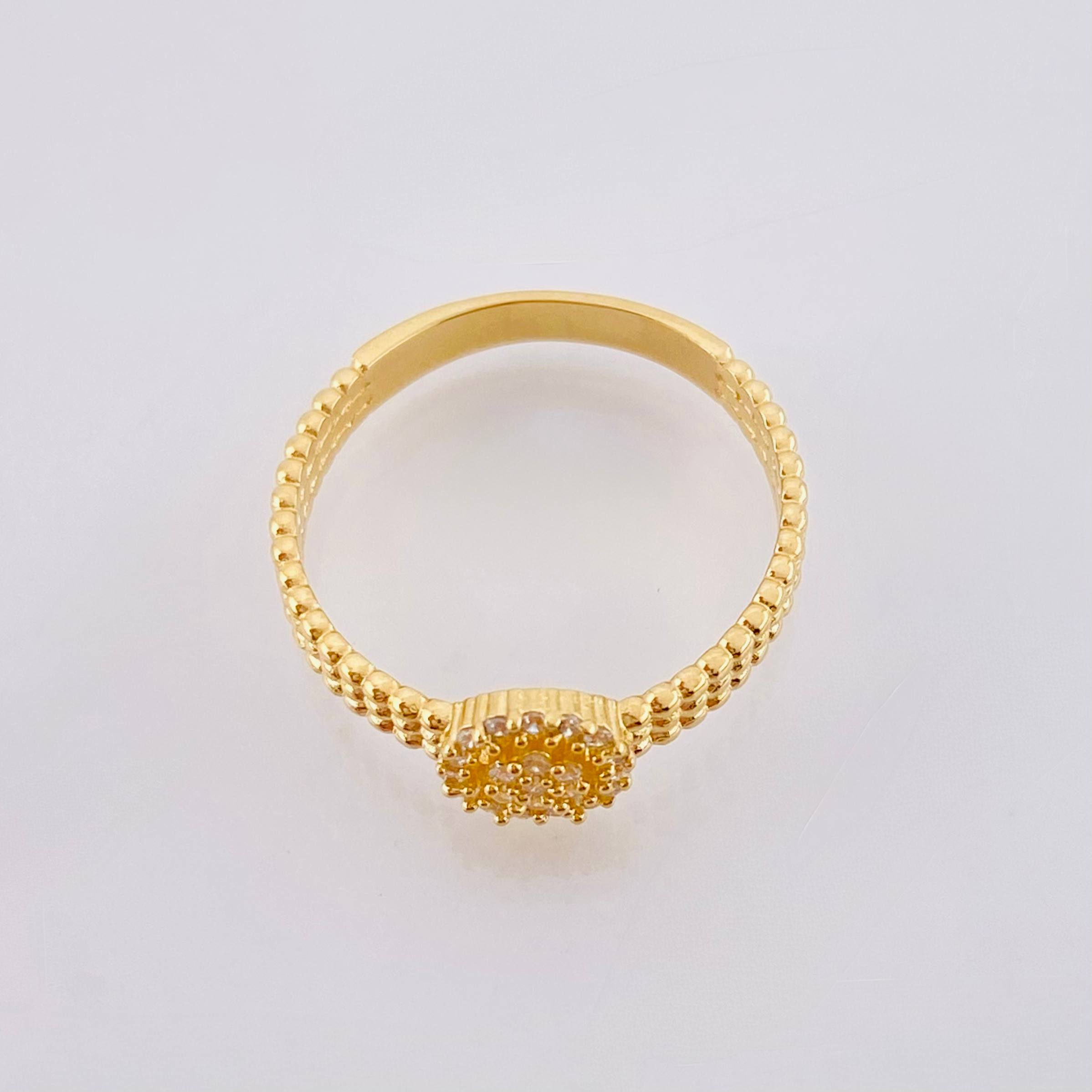 Anillo Circulo Burbujeante 2.2gr / T7 3/4 / Oro Amarillo 18K *