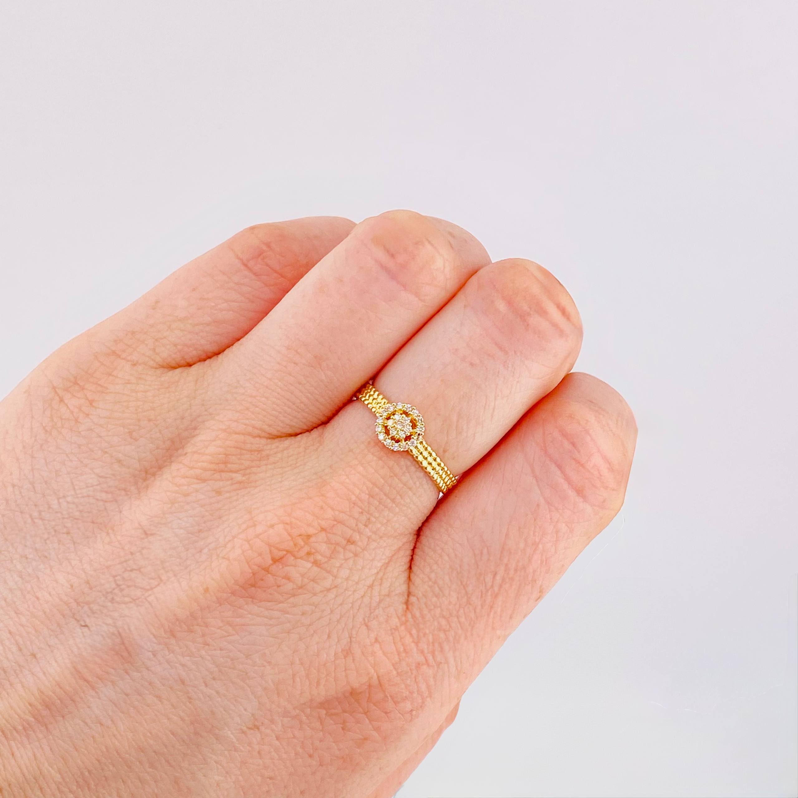 Anillo Circulo Burbujeante 2.2gr / T7 3/4 / Oro Amarillo 18K *