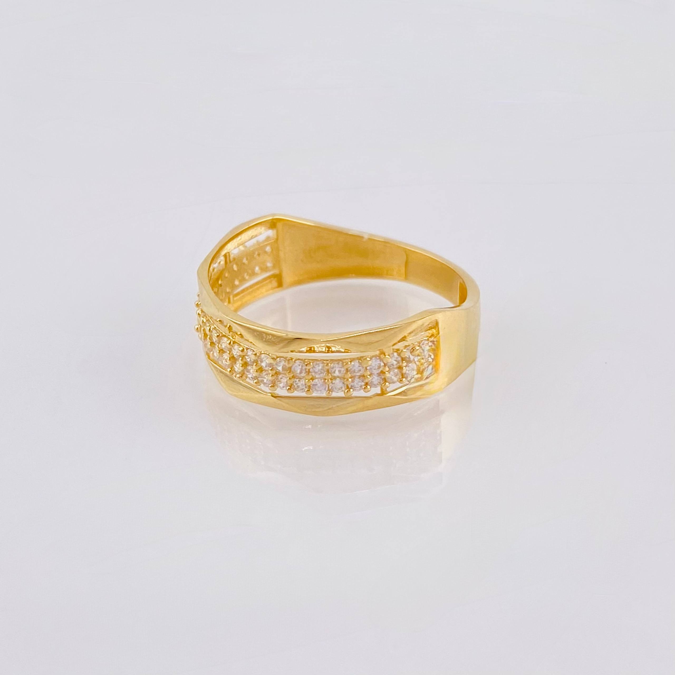 Anillo Carril Ondas Paralelas 2.45gr / T7 1/4 / Oro Amarillo 18K *