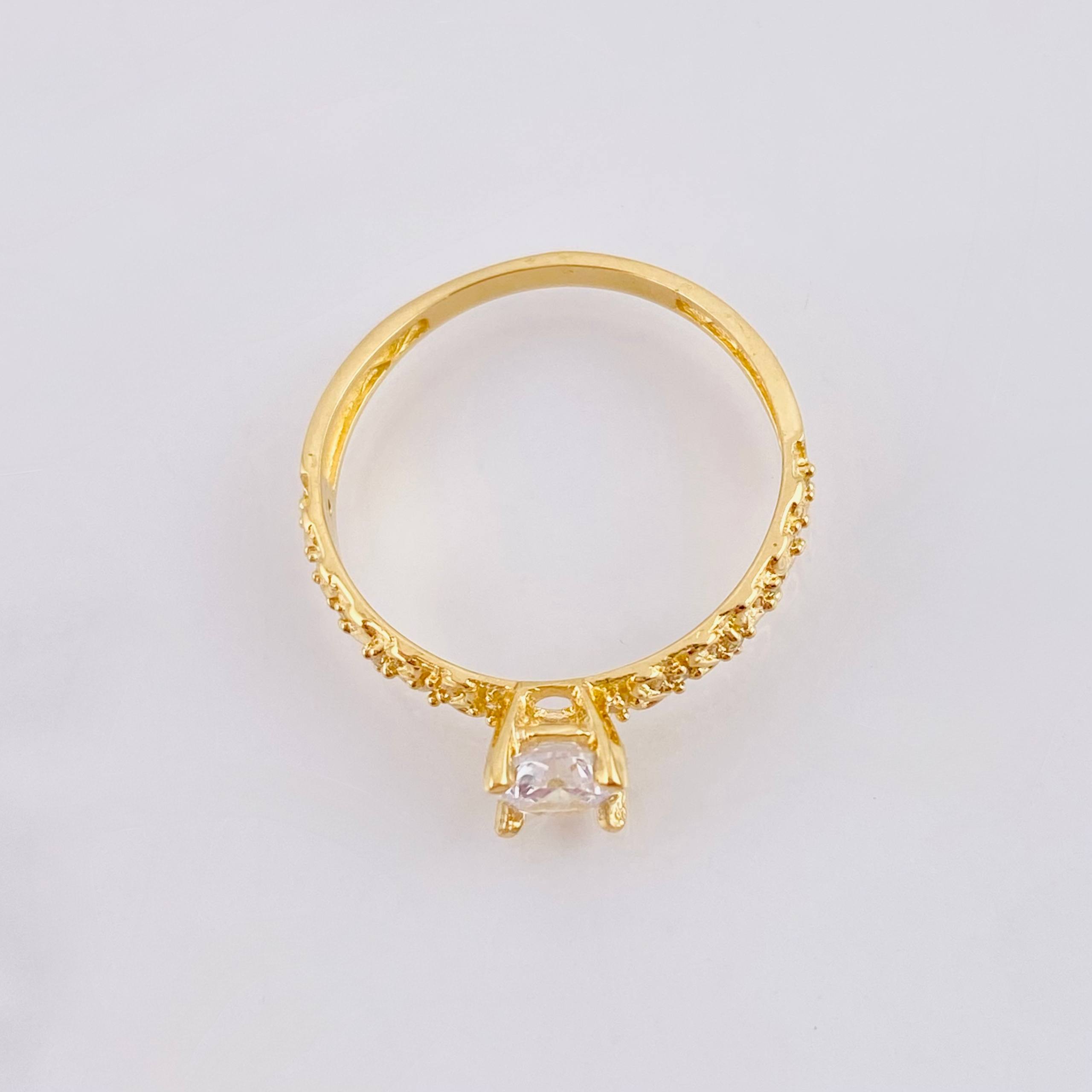 Anillo Solitario Infinitos 2.05gr / T7 1/4 / Oro Amarillo 18K *