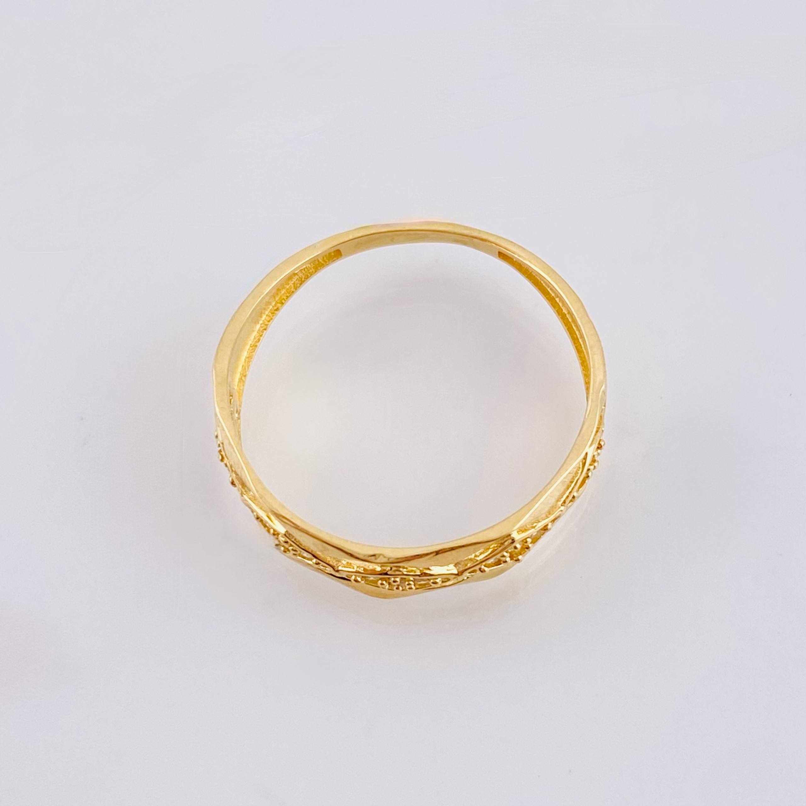 Anillo Rombos Ondeados 2gr / T8 1/4 / Oro Amarillo 18K *