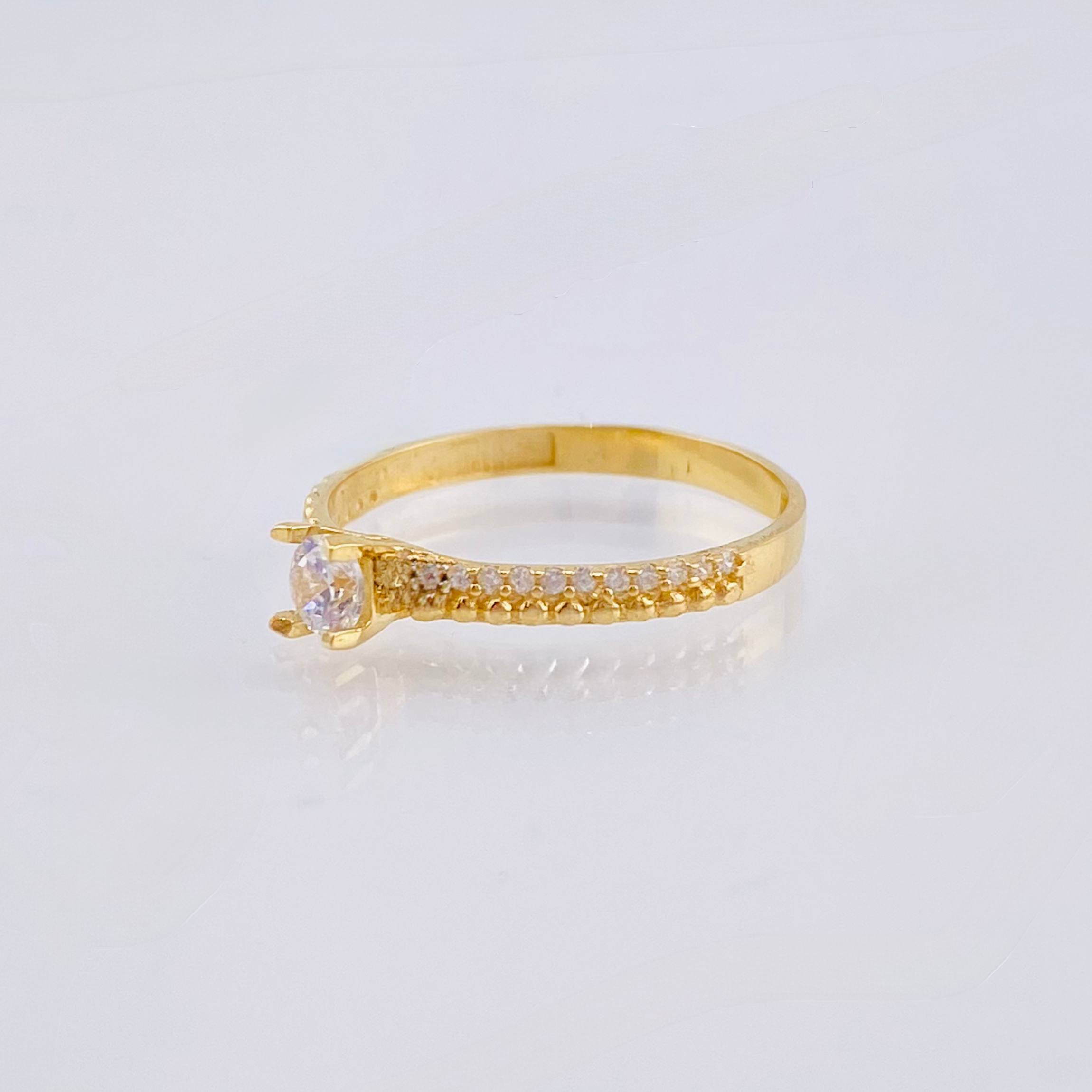 Anillo Solitario Trenza Tupida 1.85gr / T6 1/2 / Oro Amarillo 18K