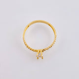 Anillo Solitario Carril Tupido 1.8gr / T8 1/4 / Oro Amarillo 18K *