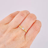 Anillo Solitario Carril Tupido 1.8gr / T8 1/4 / Oro Amarillo 18K *