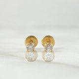 Topos Piedra Cuatro Garras 0.6gr / 3mm Circon Blanco Oro Amarillo 18K *