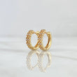 Candongas Octo Exagonales 2.7gr / 1.1cm / Circones Blancos Oro Amarillo 18K