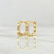 Candongas Cuadradas Clavo 2.4gr / 1.2cm / Circones Blancos Oro Amarillo 18K