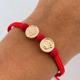Pulsera Tejida Roja Corona Rx 1.05gr / Oro Rosa 18K &