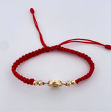 Pulsera Tejida Roja San Miguel Arcángel 1.45gr / Oro Amarillo 18K &