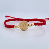 Pulsera Tejida Roja Fe 1.35gr / Oro Amarillo 18K &