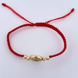 Pulsera Tejida Roja Fe 1.35gr / Oro Amarillo 18K &
