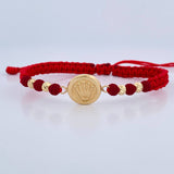 Pulsera Tejida Roja Corona Rx 1.35gr / Oro Amarillo 18K &