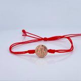 Pulsera Tejida Roja San Benito 0.6gr / Oro Rosa 18K &