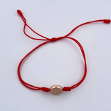 Pulsera Tejida Roja San Benito 0.55gr / Oro Rosa 18K &