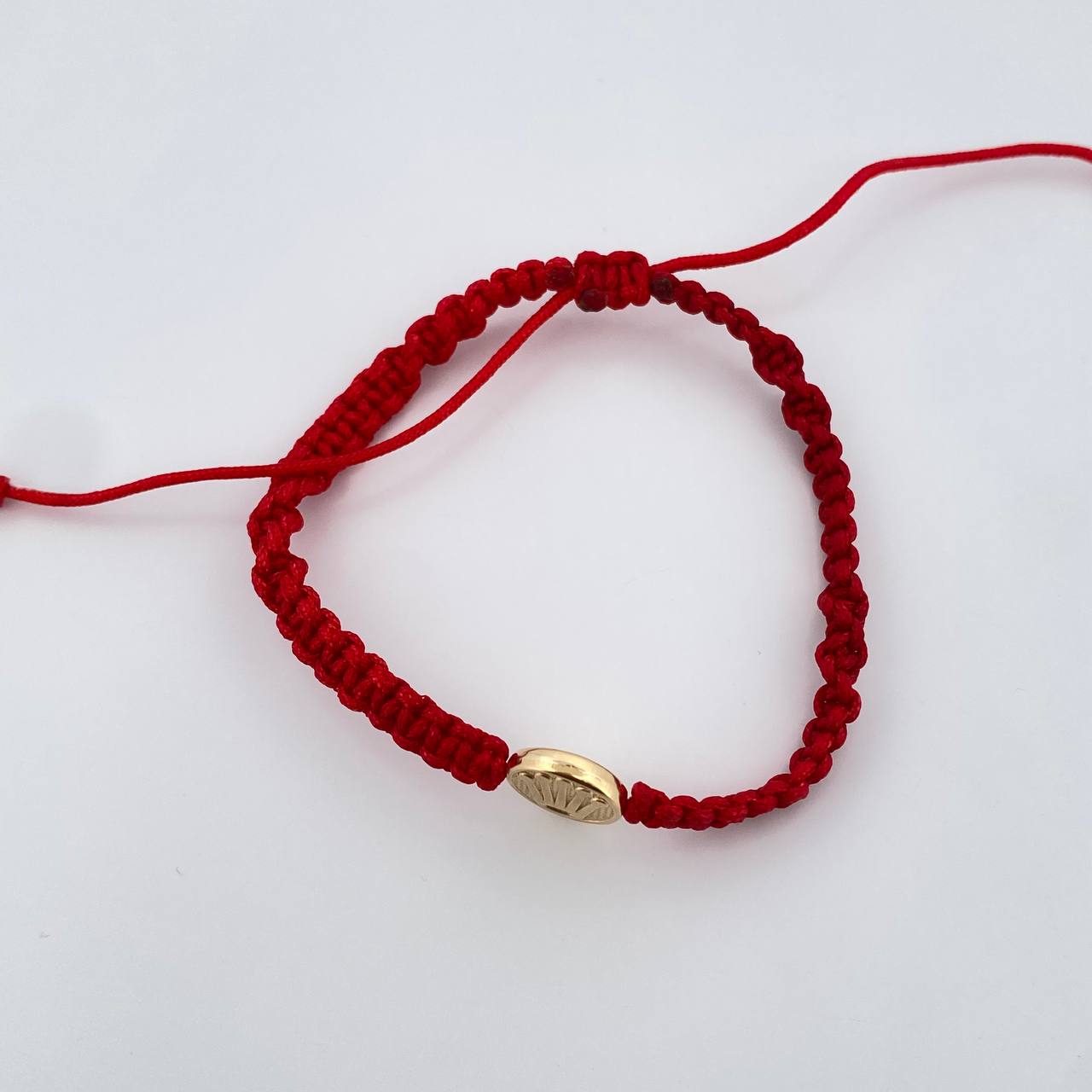 Pulsera Tejida Roja Corona Rx 0.55gr / Oro Amarillo 18K &