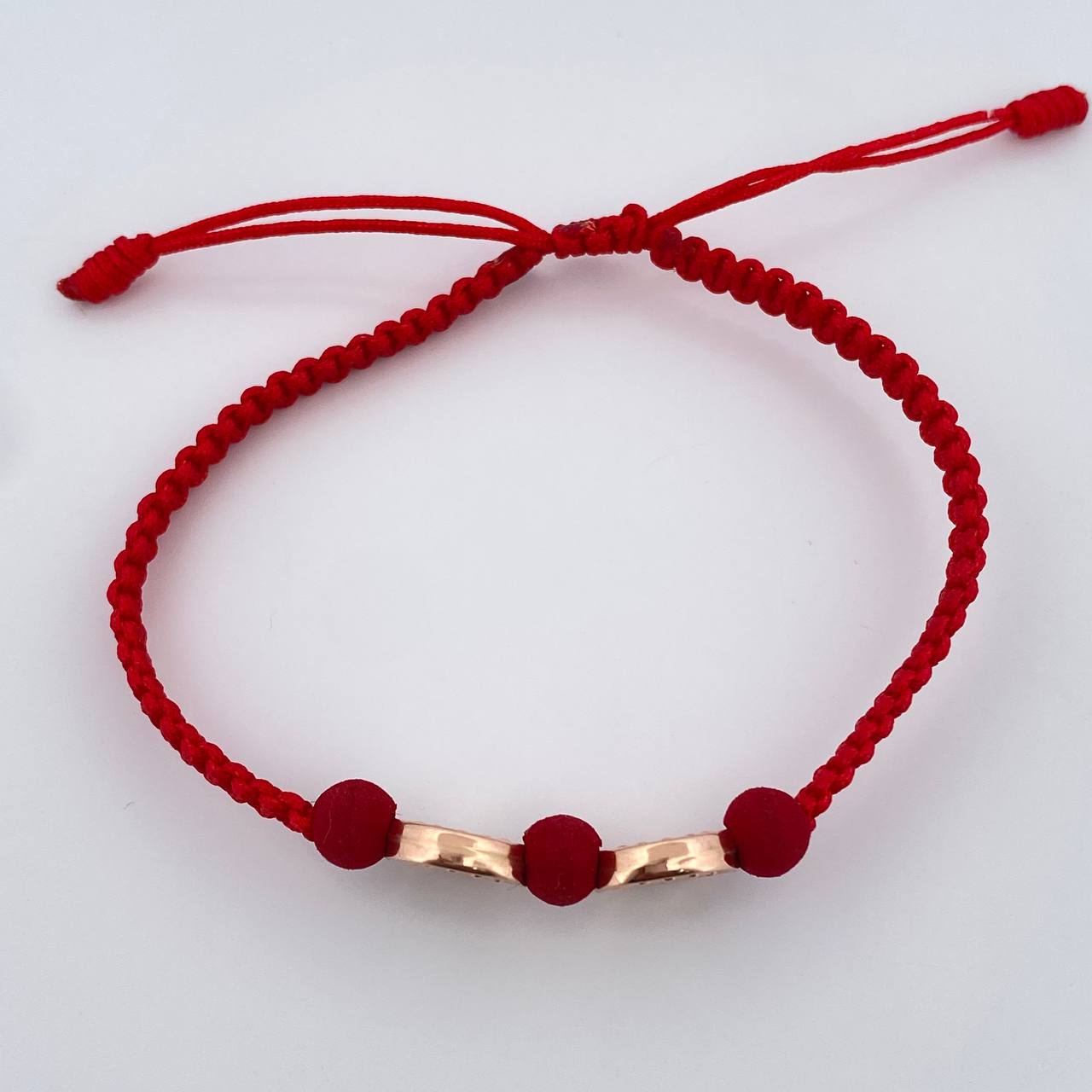 Pulsera Tejida Roja Corona Rx 1.05gr / Oro Rosa 18K &