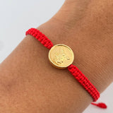 Pulsera Tejida Roja San Miguel Arcángel 0.8gr / Oro Amarillo 18K &