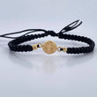 Pulsera Tejida Negra San Benito 0.6gr / Oro Amarillo 18K &