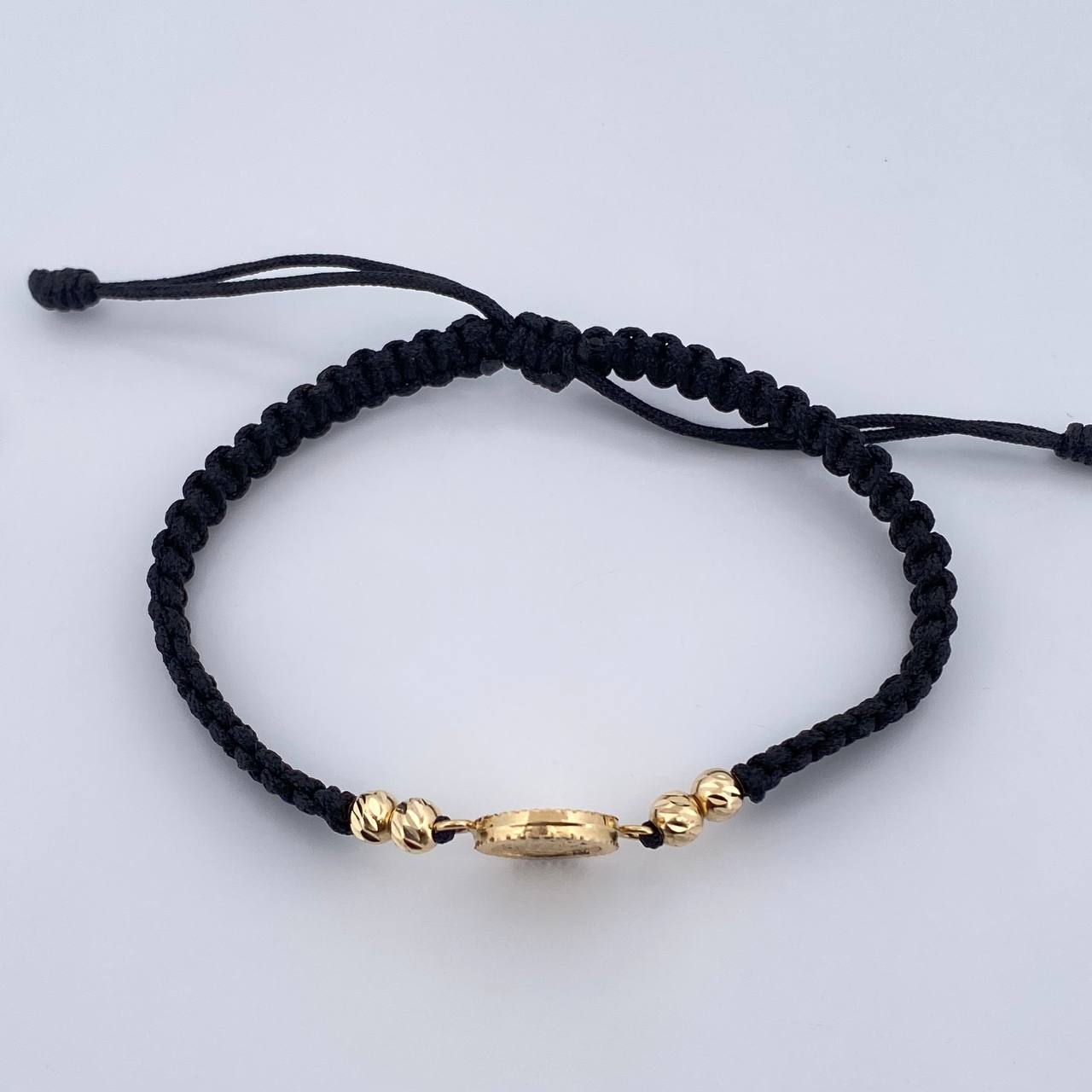 Pulsera Tejida Negra Corona RX 1.3gr / Oro Amarillo 18K &