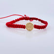 Pulsera Tejida Roja Corona Rx 0.55gr / Oro Amarillo 18K &