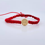 Pulsera Tejida Roja Corona Rx 0.55gr / Oro Amarillo 18K &