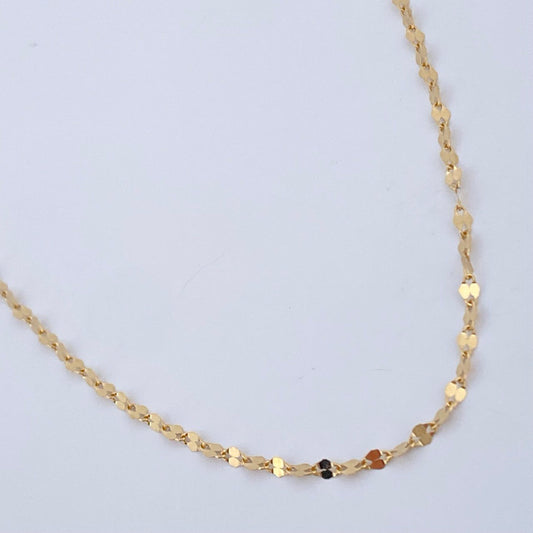 Cadena Flor Espejo 0.95gr / 44.5cm / Oro Amarillo +3 18K &