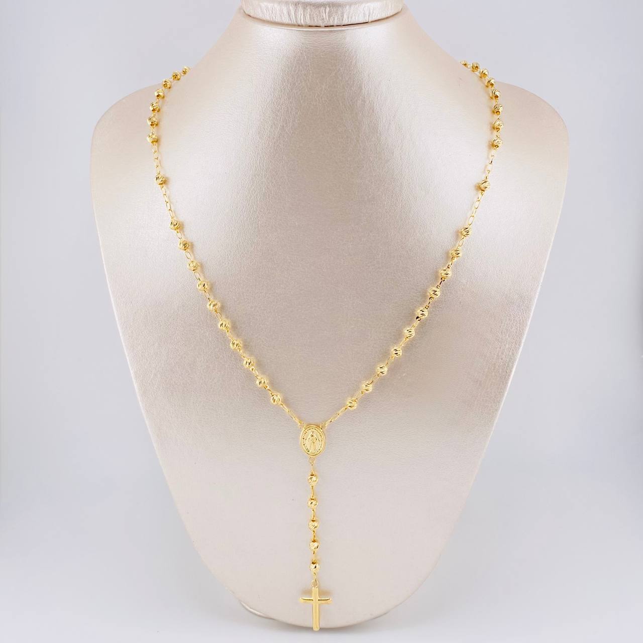 Rosario Rosario Virgen De La Milagrosa Cristo Curvo Diamantado 11.65 g / 61.5 cm / 4mm mm Oro Amarillo 18K