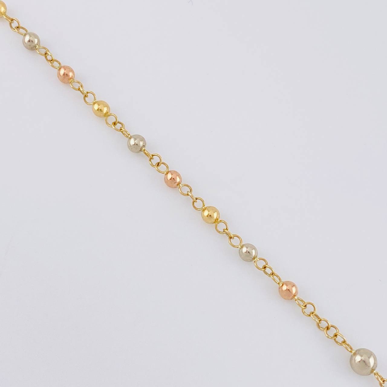 Rosario Virgen De La Milagrosa Liso 5.9 g / 51.5 cm / 3mm-4mm mm Tres Oros 18K