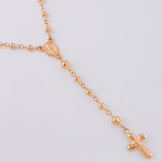 Rosario Virgen De La Milagrosa Liso 6.5 g / 60 cm / 3mm-4mm mm Oro Rosa 18K