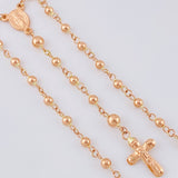 Rosario Virgen De La Milagrosa Liso 6.5 g / 60 cm / 3mm-4mm mm Oro Rosa 18K