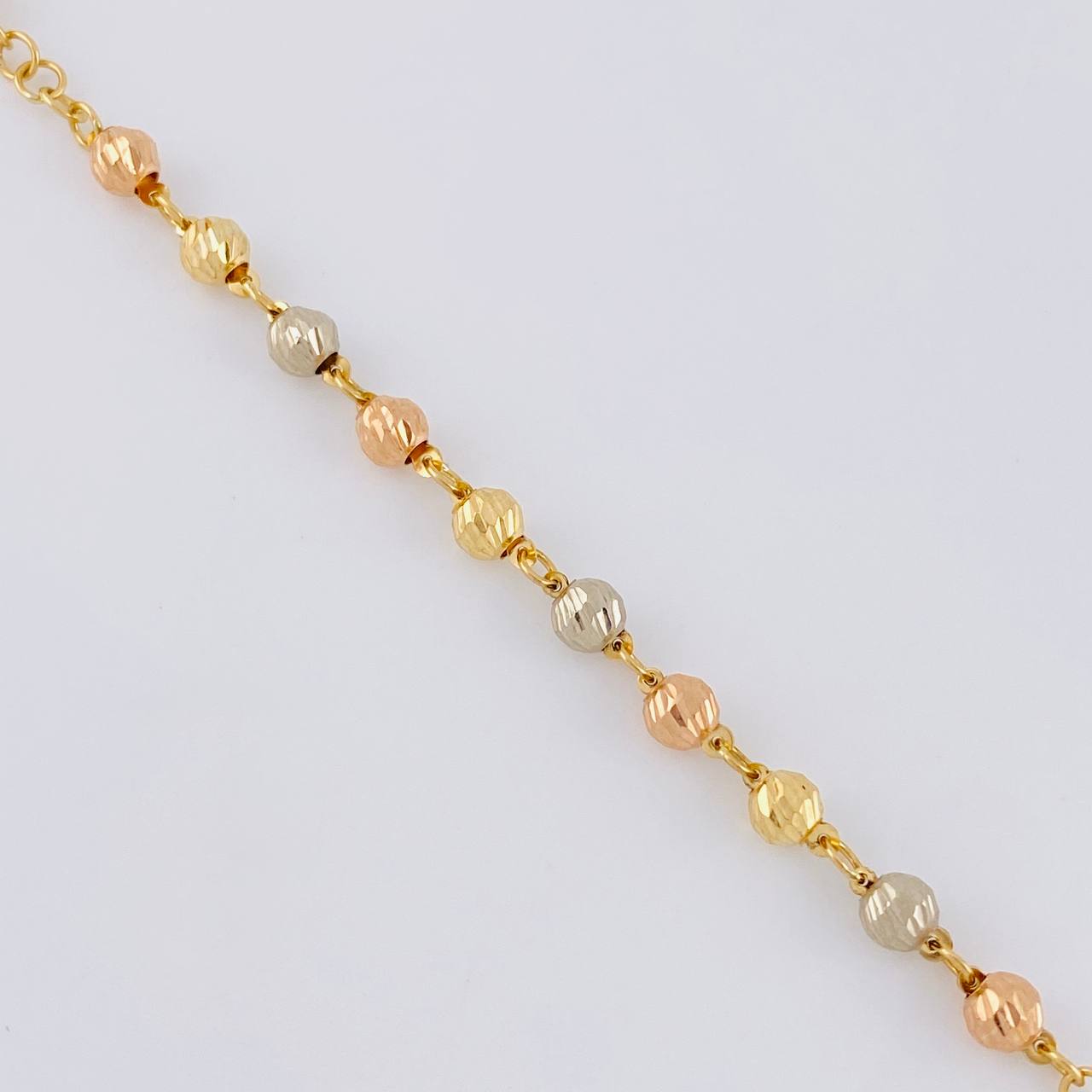 Rosario Virgen De La Milagrosa Diamantado 8.75 g / 50 cm / 4mm-5mm mm Tres Oros 18K