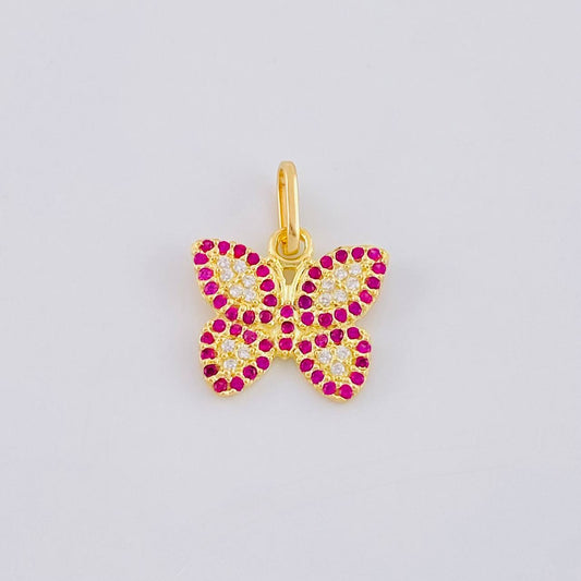 Dije Mariposa Roja 1.5 g / 1.6 cm Oro Amarillo 18K