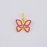 Dije Mariposa Roja 1.5 g / 1.6 cm Oro Amarillo 18K