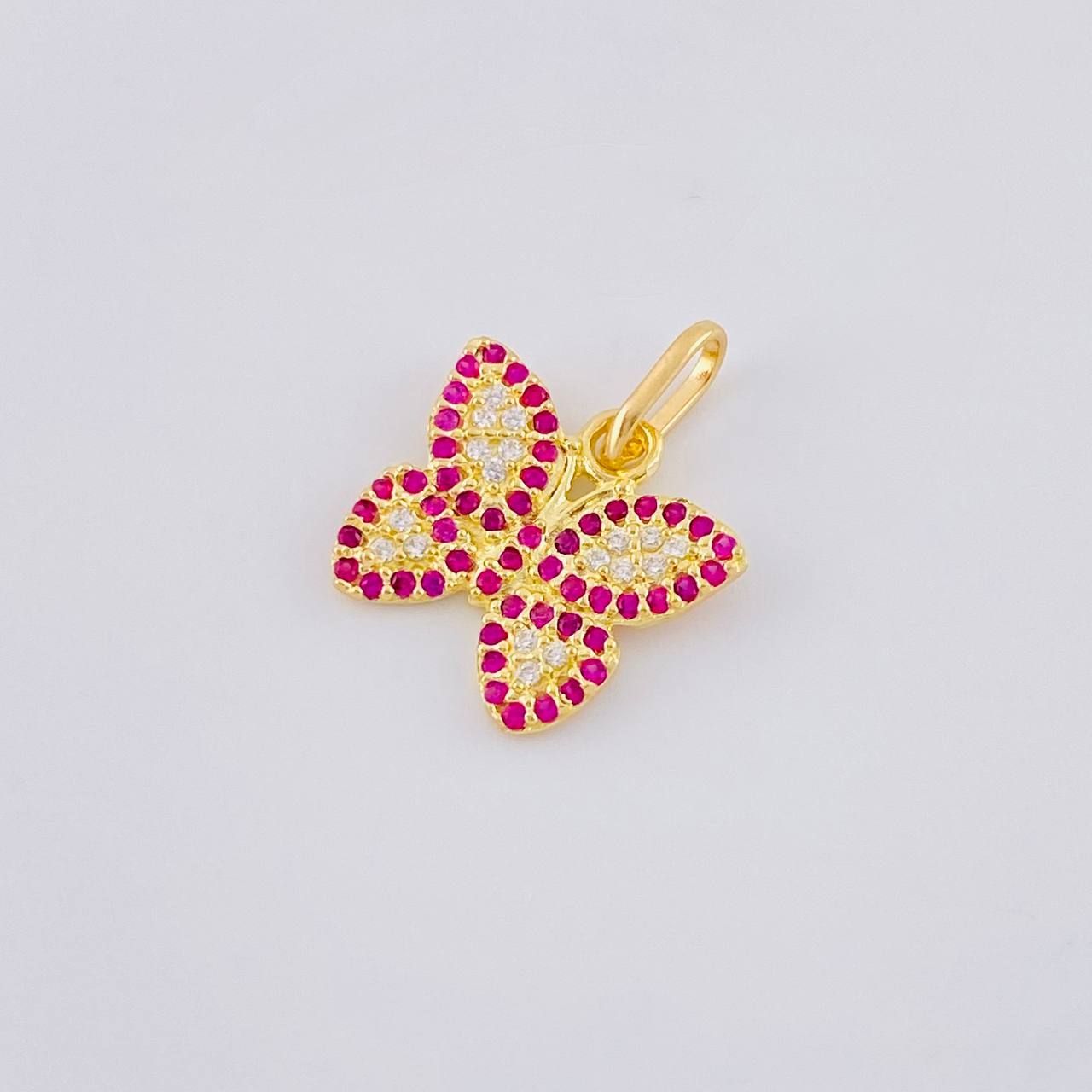 Dije Mariposa Roja 1.5 g / 1.6 cm Oro Amarillo 18K