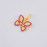 Dije Mariposa Roja 1.5 g / 1.6 cm Oro Amarillo 18K