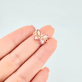 Herraje Mariposa Roja 1.4 g / 1.5 cm Oro Amarillo 18K
