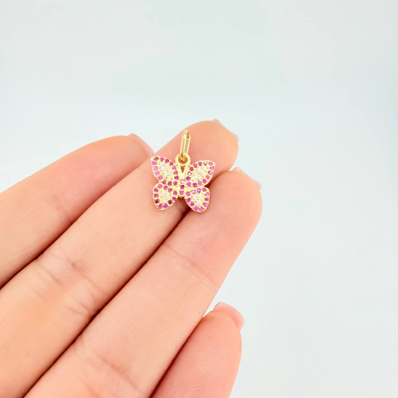 Dije Mariposa Roja 1.5 g / 1.6 cm Oro Amarillo 18K