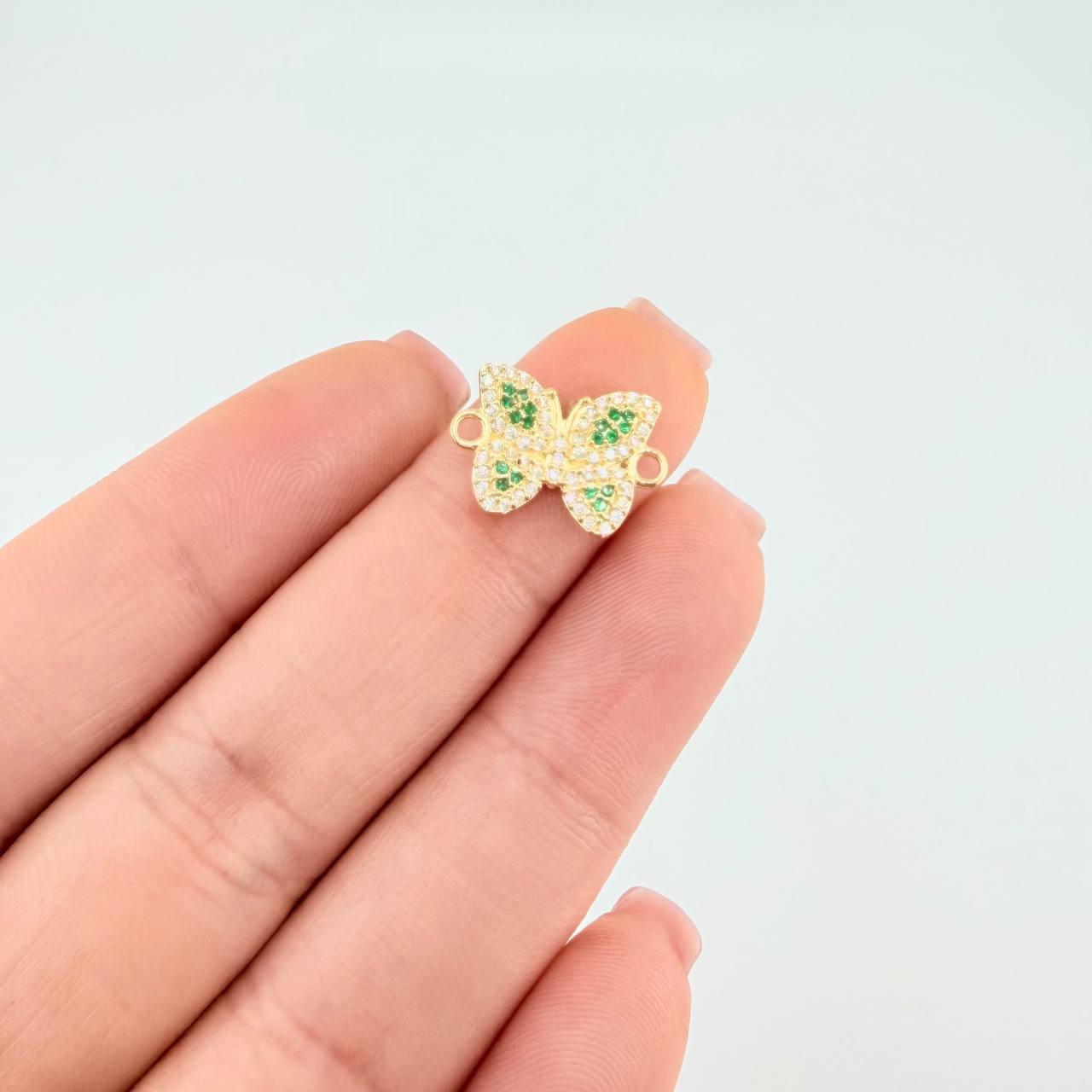 Herraje Mariposa Verde 1.45 g / 1.5 cm Oro Amarillo 18K