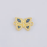 Herraje Mariposa Azul 1.4 g / 1.5 cm Oro Amarillo 18K