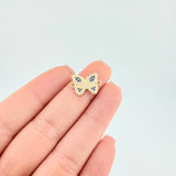 Herraje Mariposa Azul 1.4 g / 1.5 cm Oro Amarillo 18K