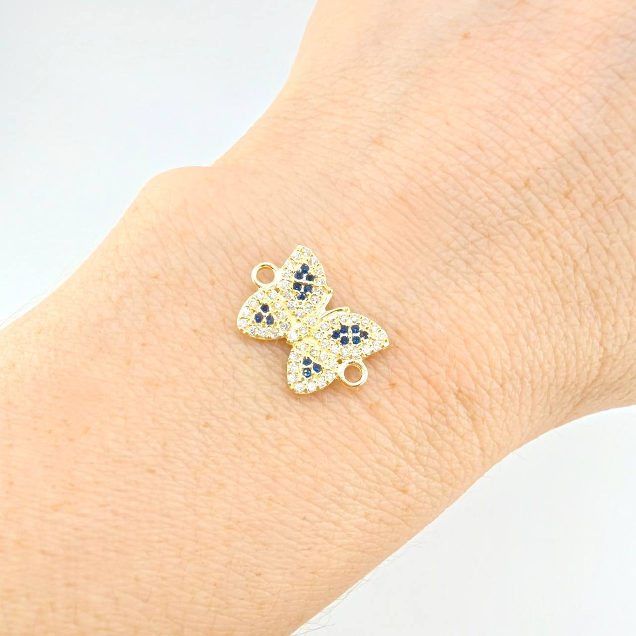 Herraje Mariposa Azul 1.4 g / 1.5 cm Oro Amarillo 18K