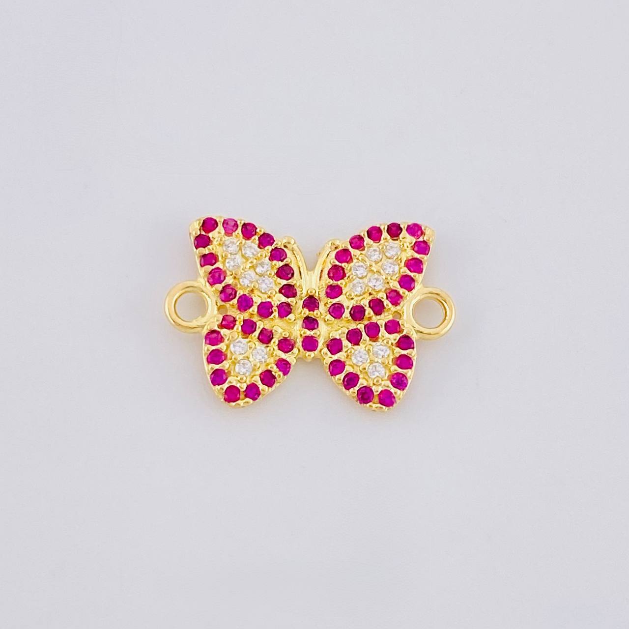 Herraje Mariposa Roja 1.4 g / 1.5 cm Oro Amarillo 18K