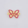 Herraje Mariposa Roja 1.4 g / 1.5 cm Oro Amarillo 18K