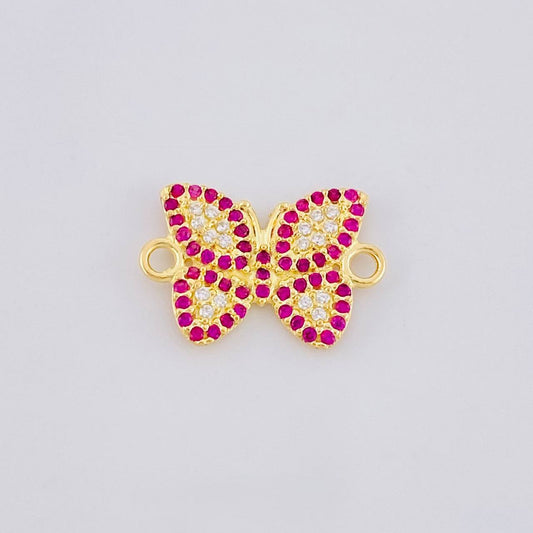 Herraje Mariposa Roja 1.4 g / 1.5 cm Oro Amarillo 18K